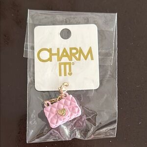 Pink Quilted Purse Charm